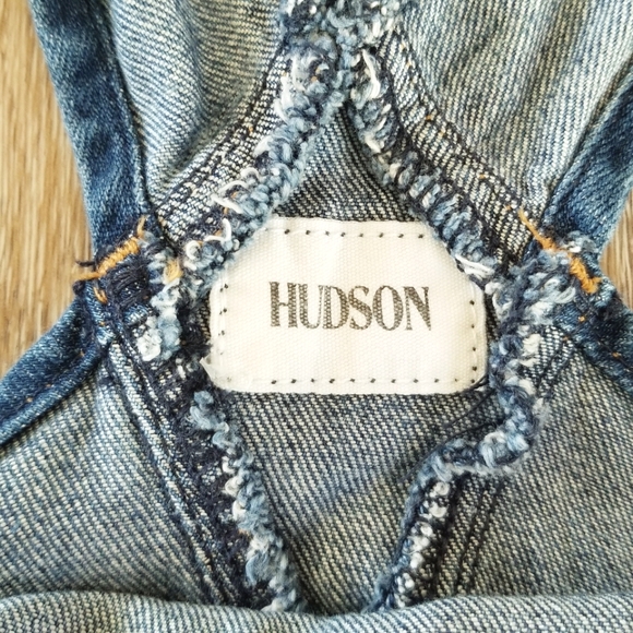 Hudson Jeans Florence Shortall Overalls Shorts Southpaw Boho Casual Distressed - Picture 10 of 13